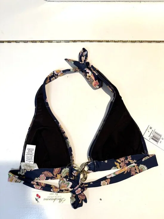 NWT Shoshanna Floral Printed Halter Bikini Top with Chain Blue C Cup $165 [jb] - Picture 4 of 8